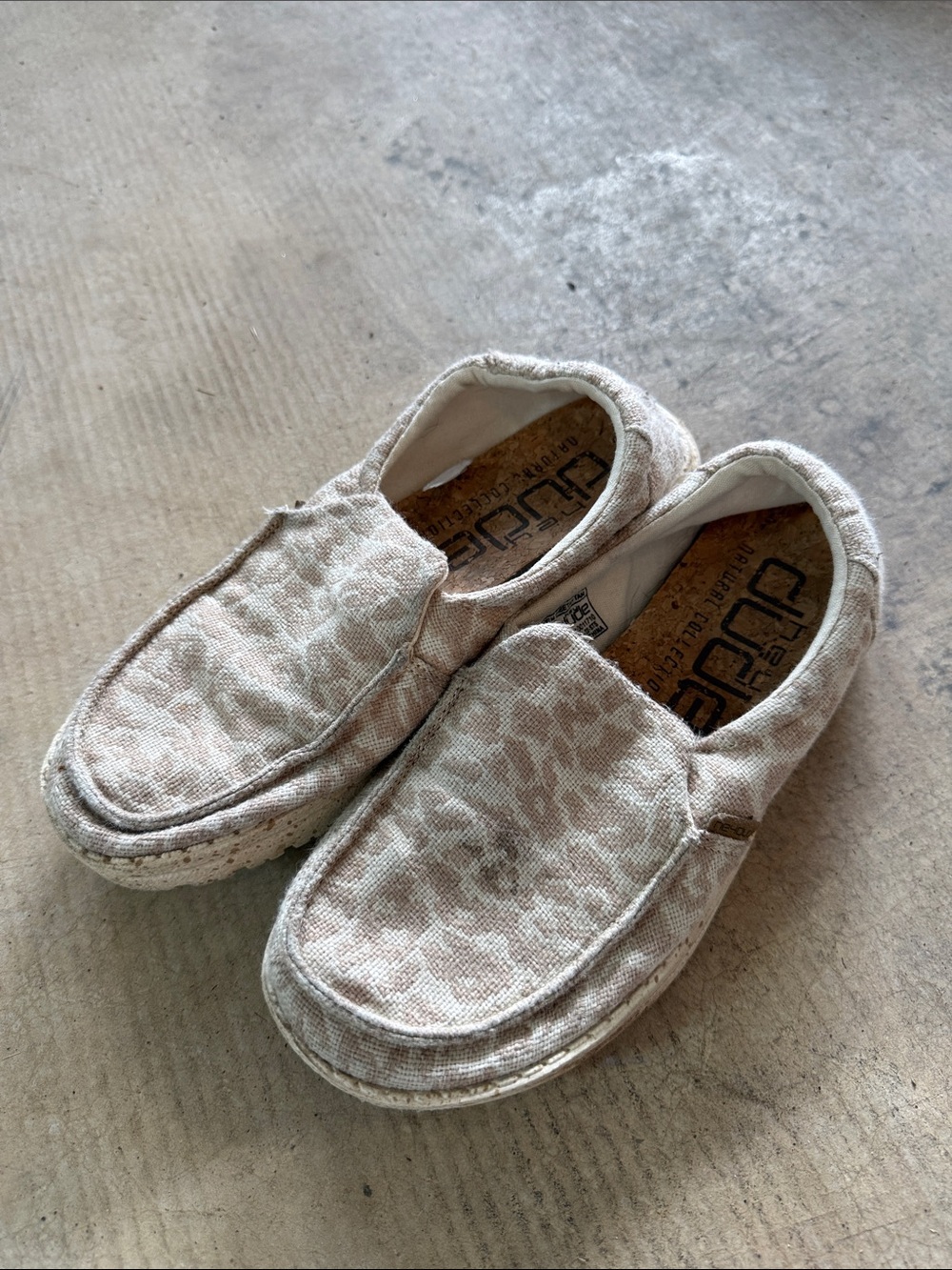 Hey Dude Women's Slip-On Shoes in Light Beige Animal Print